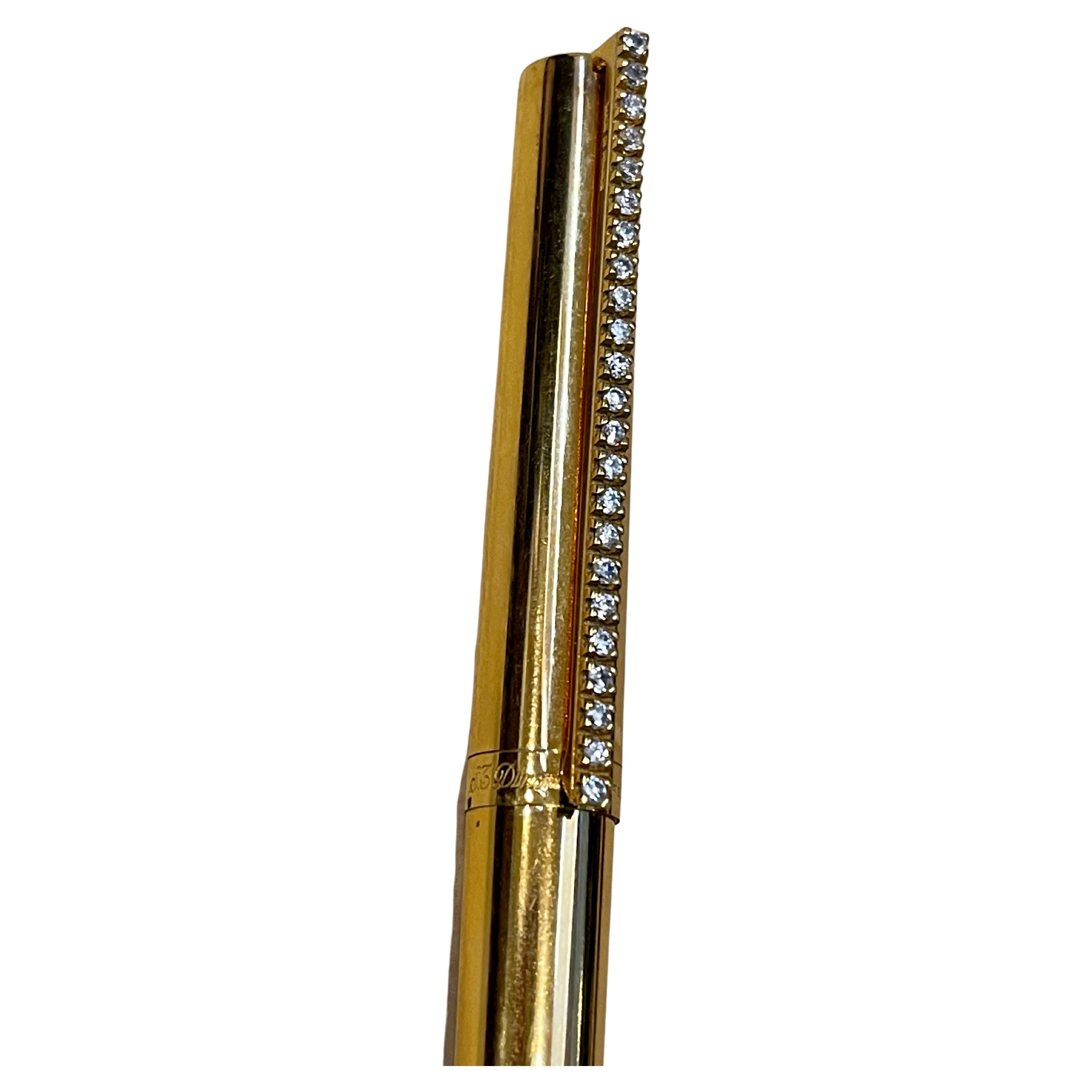 100 % authentic and Vintage 
It has white Diamond look like stones on the cap .
Stamped S.T. Dupont, Paris , Laque De Chine, Made in France
 Country/Region of Manufacture : France
Its in working condition , nice smooth writing
Brand	S.T.