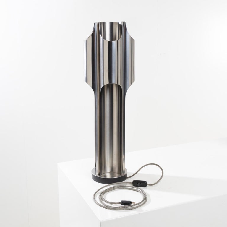 Orgues by Maison Charles – Pair of stainless steel table lamps at 1stDibs
