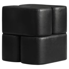 ORI Pouf Black Genuine Leather – Modern Design Pouf