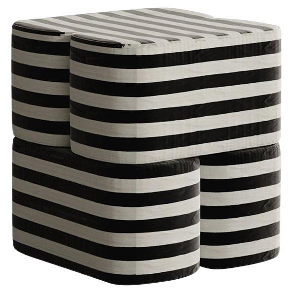 Puf ORI Negro y Blanco a Rayas by Hermhaus