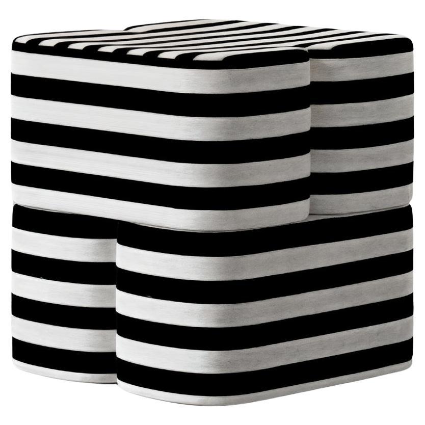 ORI Pouf Black&White Striped by Hermhaus