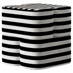 ORI Pouf Black&White Striped by Hermhaus