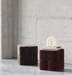 ORI Pouf Brown Velvet by Hermhaus – Modern Designer Pouf Inspired by Nature