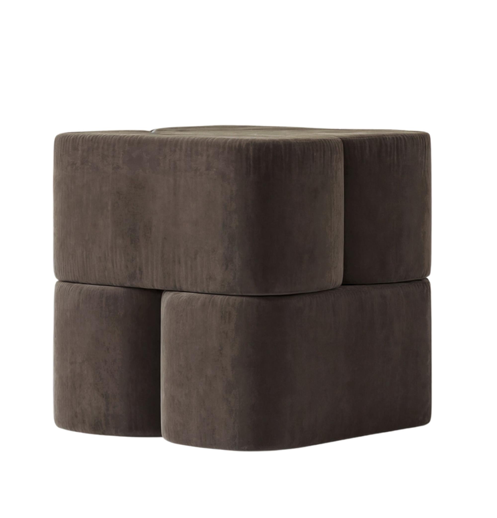 ORI Pouf Brown Velvet by Hermhaus – Modern Designer Pouf Inspired by Nature