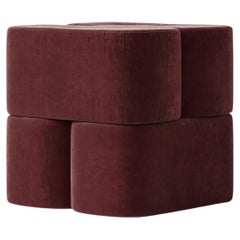 Pouf ORI rouge vin d'Hermhaus