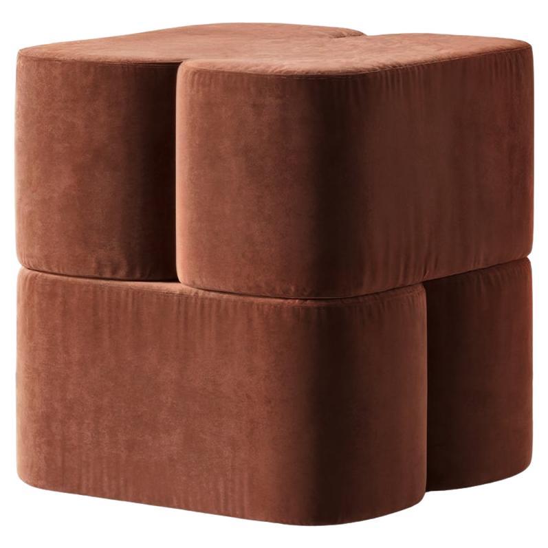 ORI Pouf en velours de carreaux par Hermhaus