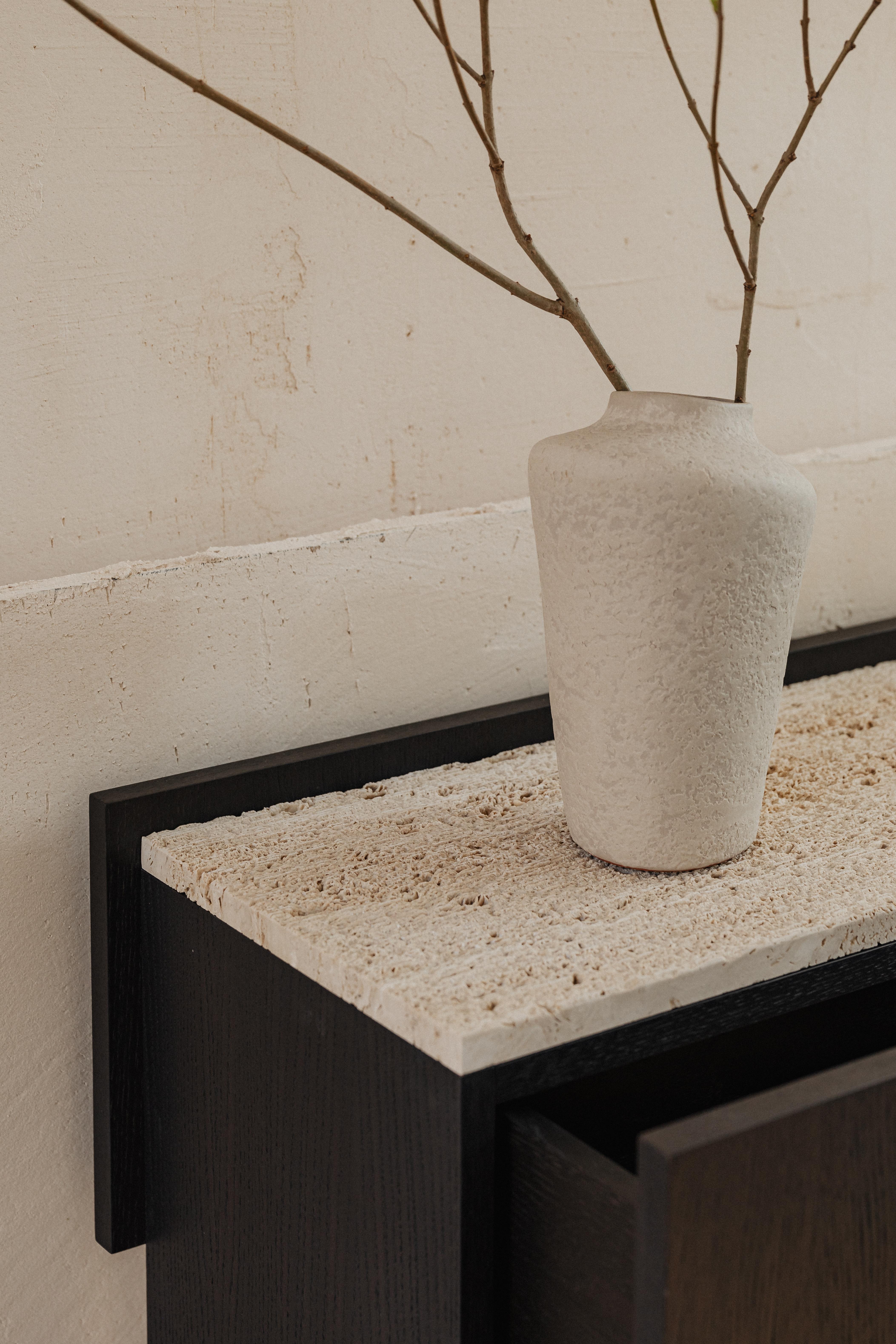 Travertine Oria Console Table by Un’common For Sale