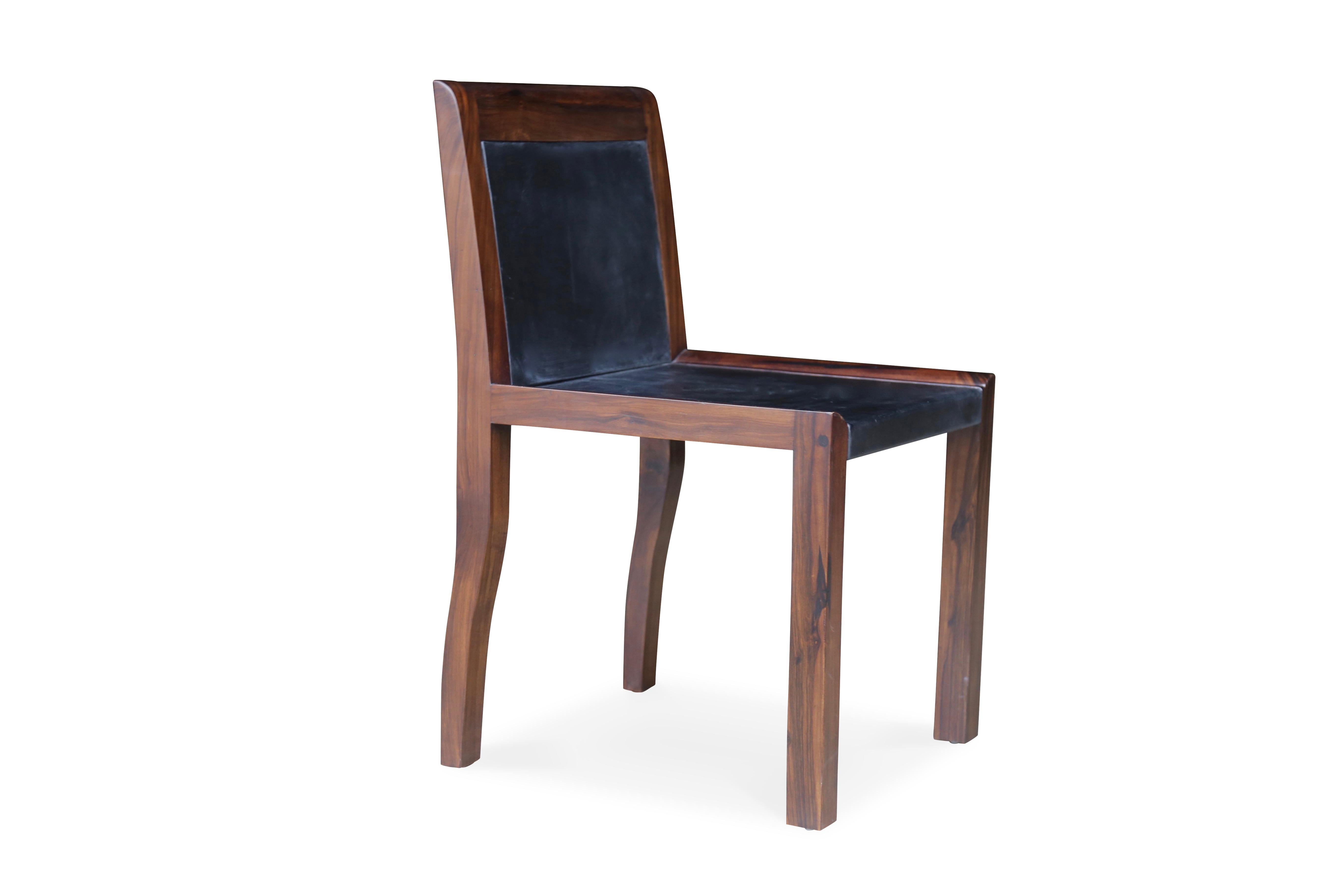 Orianna Chair in Argentine Rosewood and Wrapped Leather from Costantini 3