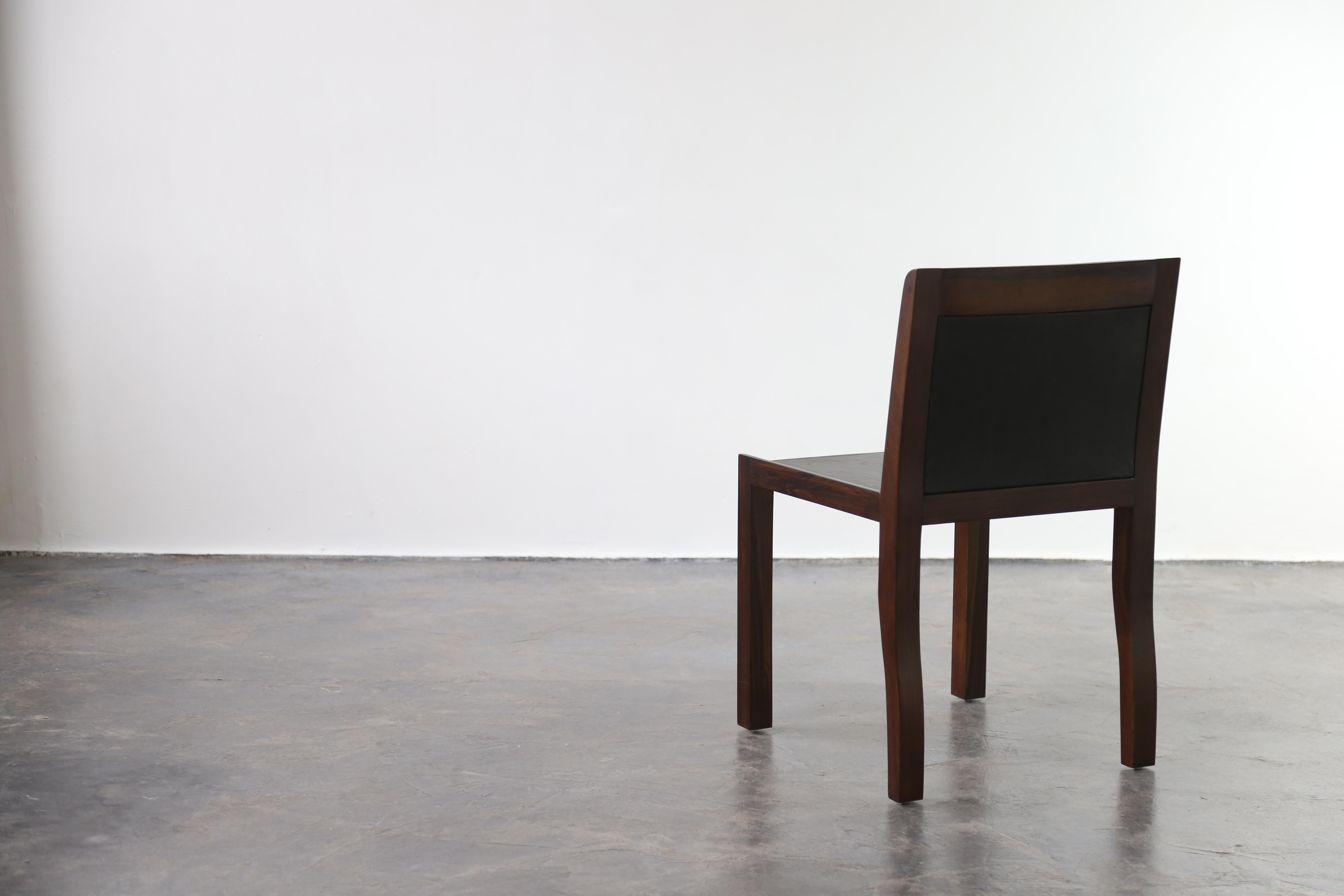 Woodwork Orianna Chair in Argentine Rosewood and Wrapped Leather from Costantini