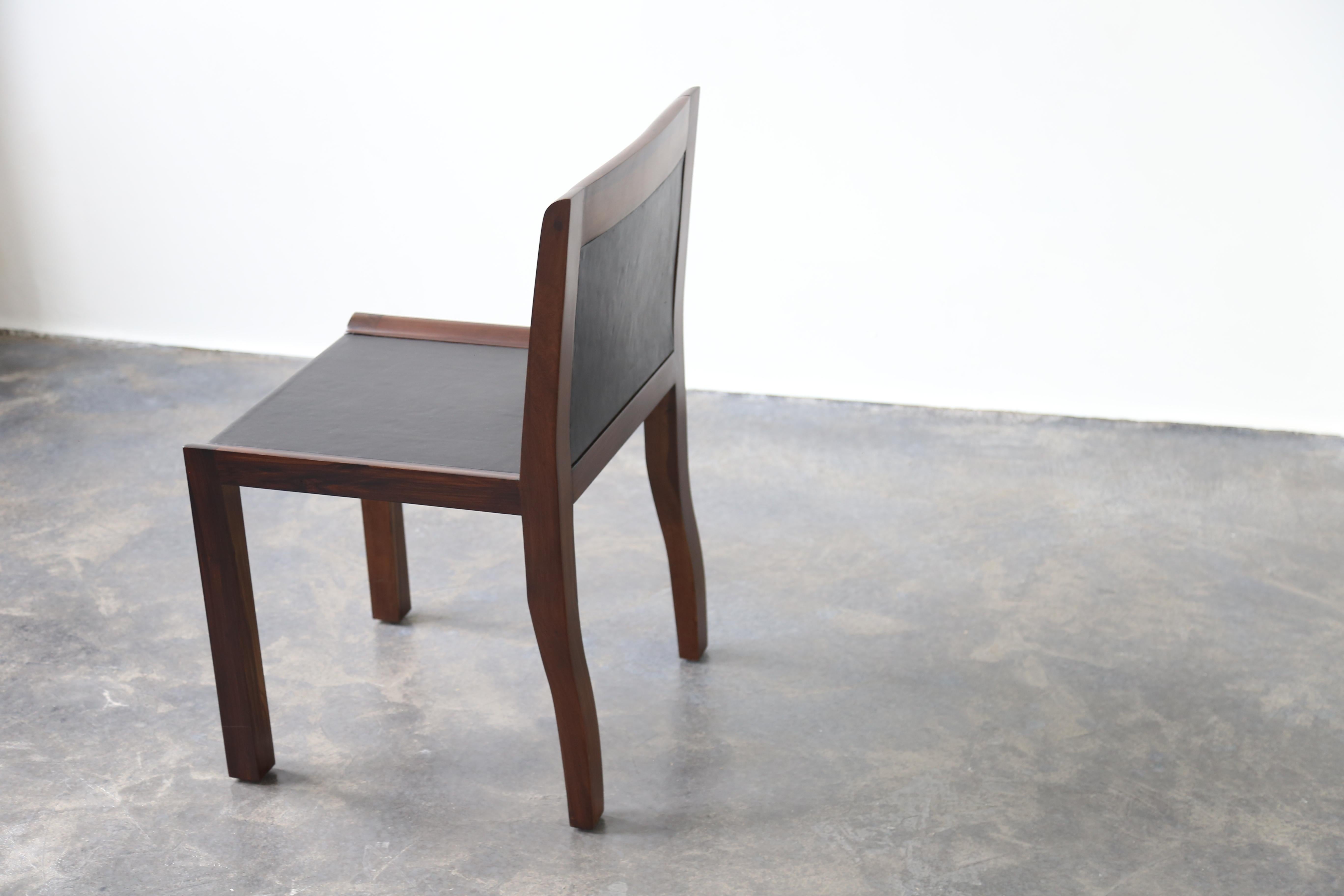 Orianna Chair in Argentine Rosewood and Wrapped Leather from Costantini 2