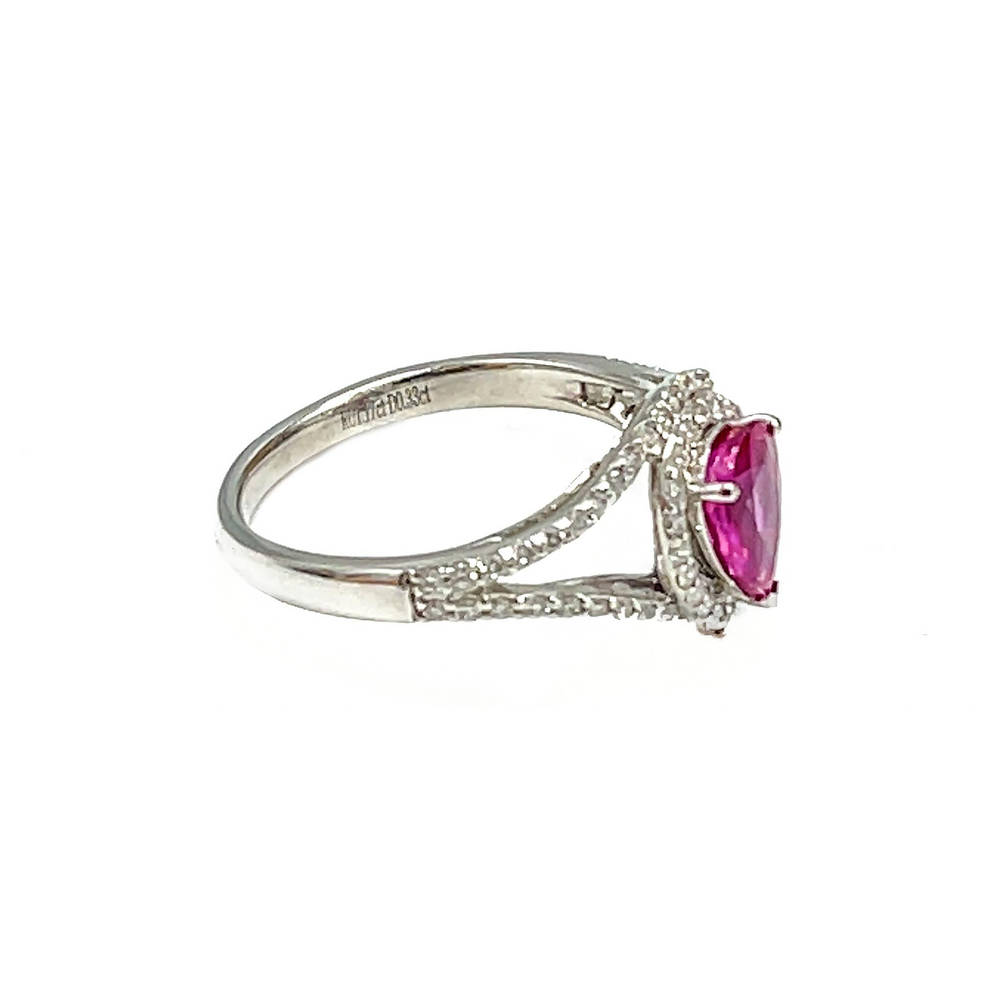 Orianne GIA Certified No-Heat Ruby Pear-Shaped Ring For Sale 1
