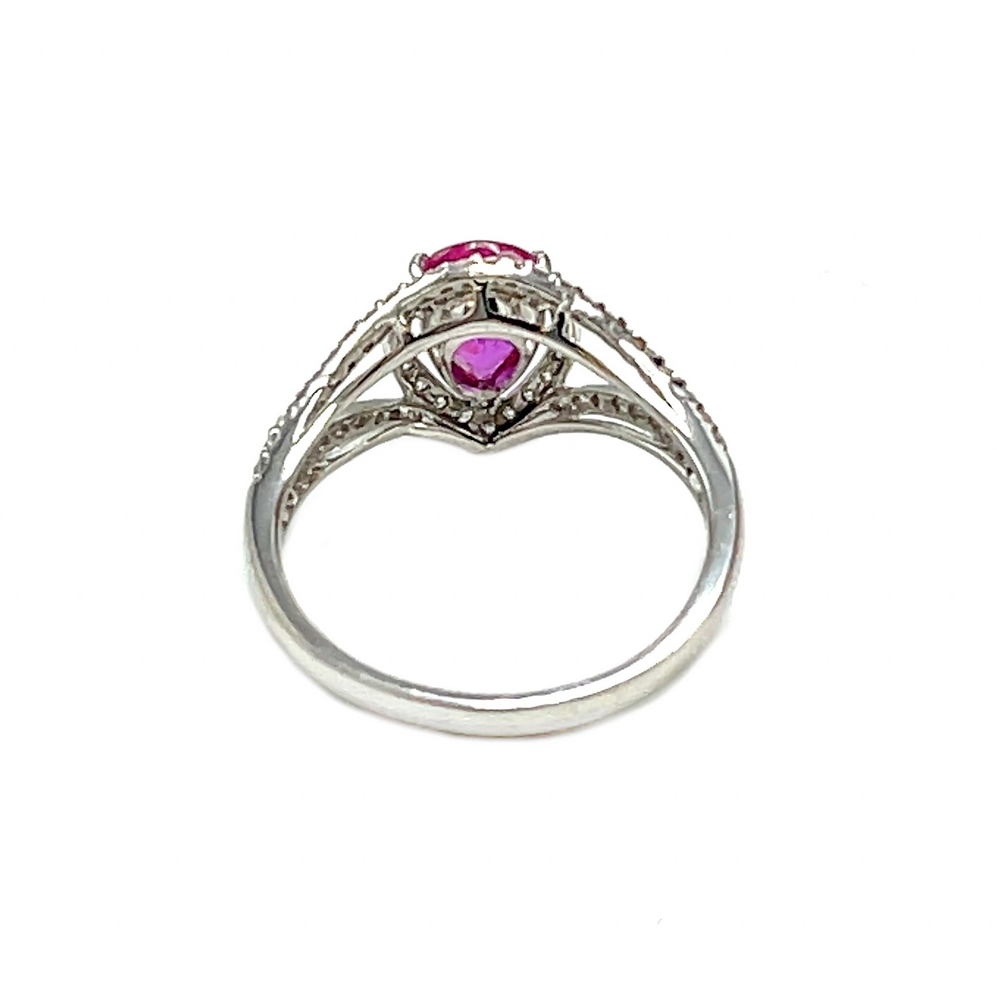 Orianne GIA Certified No-Heat Ruby Pear-Shaped Ring For Sale 2