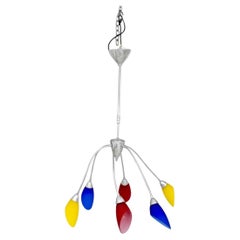 Oriano Favaretto Murano Poli Po Chandelier à 6 lumières