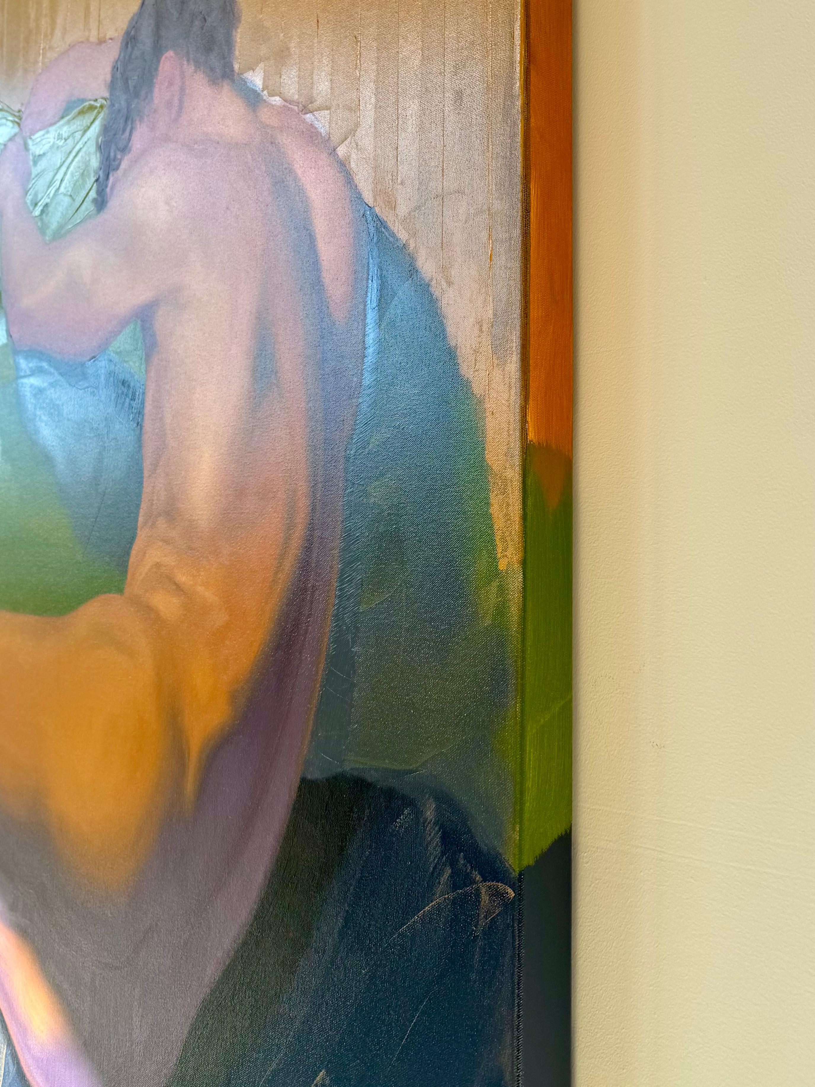 Tarde de ensueño - pintura de desnudo masculino de Orielle Anais en venta 12