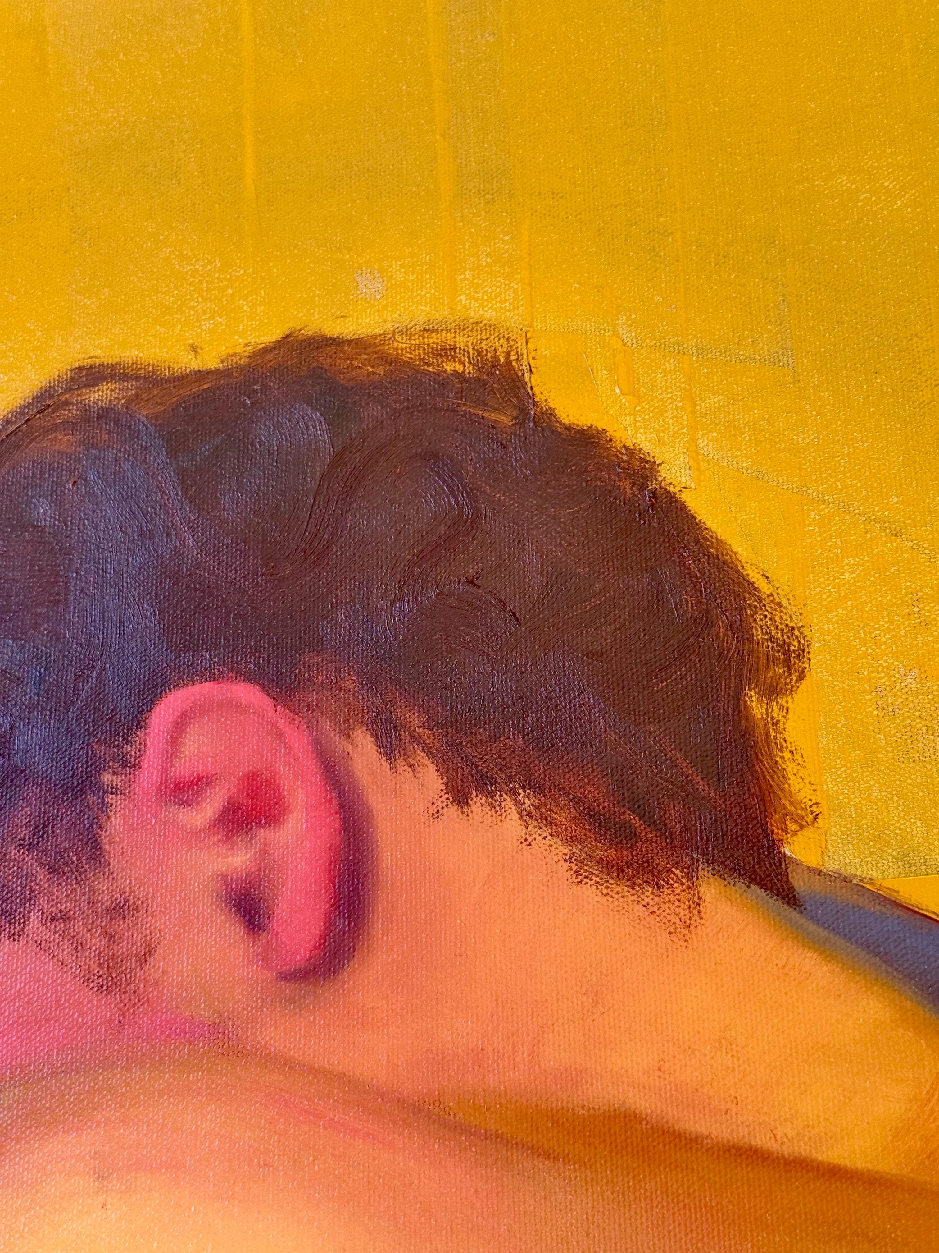 Tarde de ensueño - pintura de desnudo masculino de Orielle Anais en venta 6