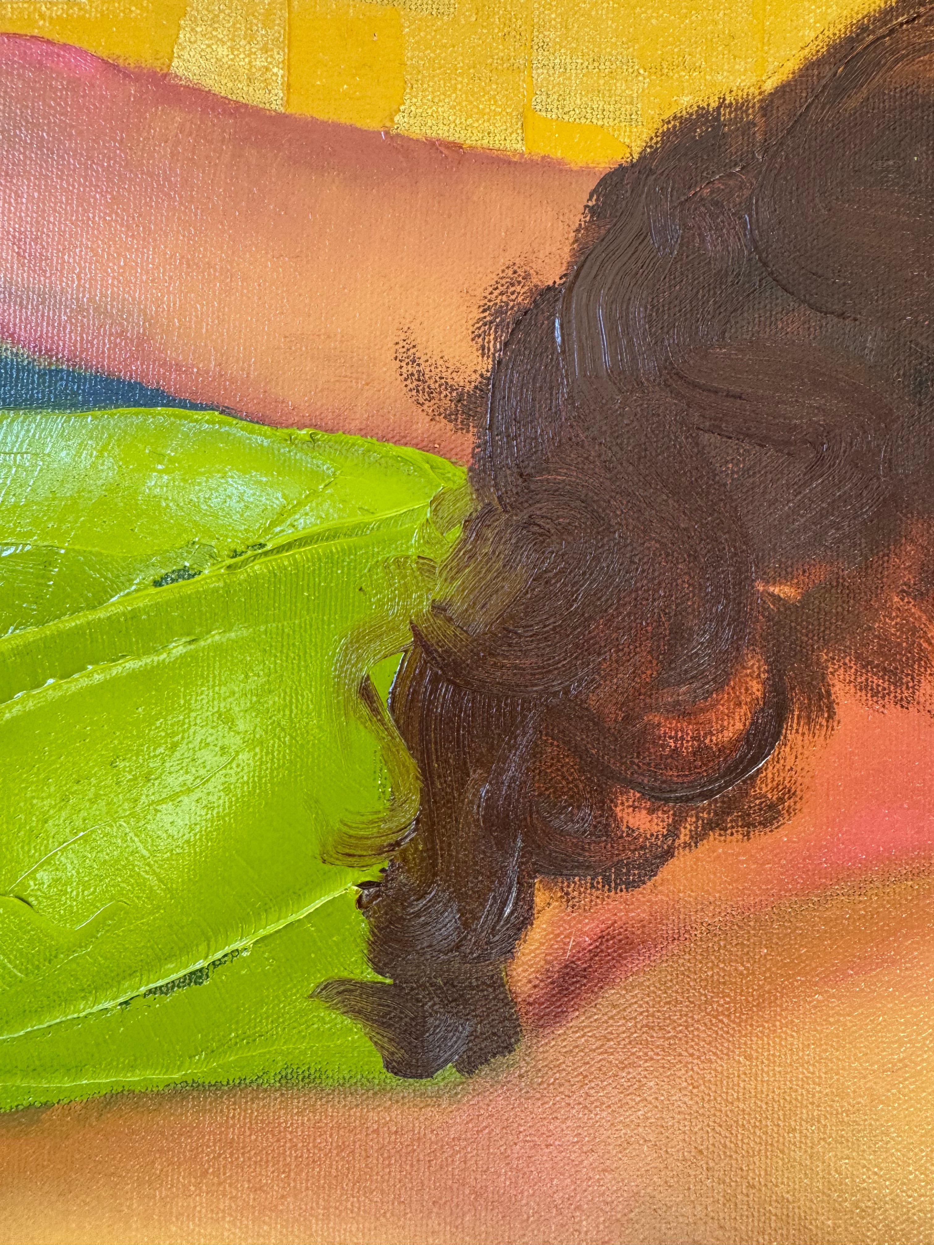 Tarde de ensueño - pintura de desnudo masculino de Orielle Anais en venta 7