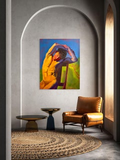 Verano eterno - pintura de desnudo masculino de Orielle Anais