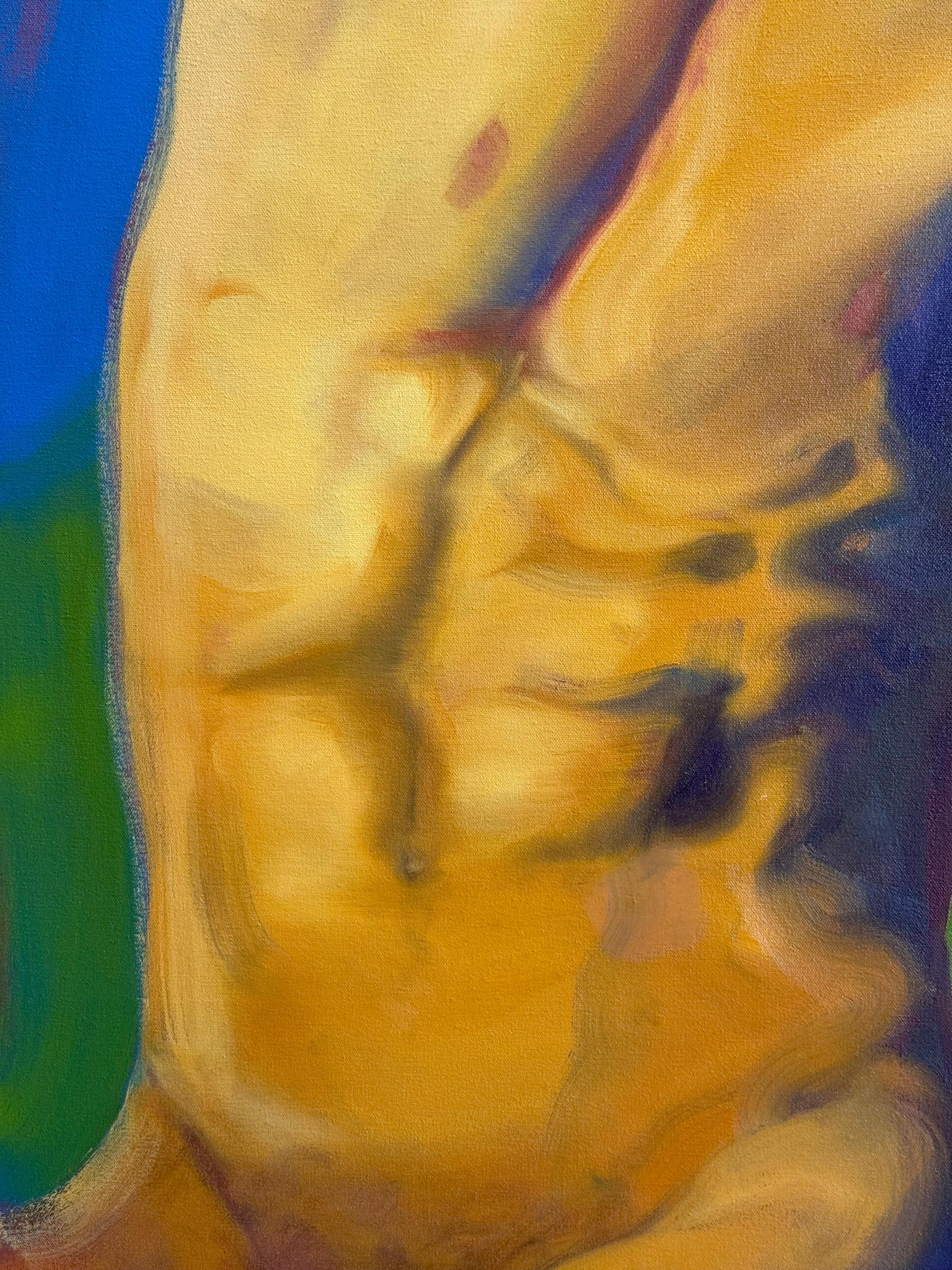 Eternal Summer - male nude painting by Orielle Anais For Sale 7