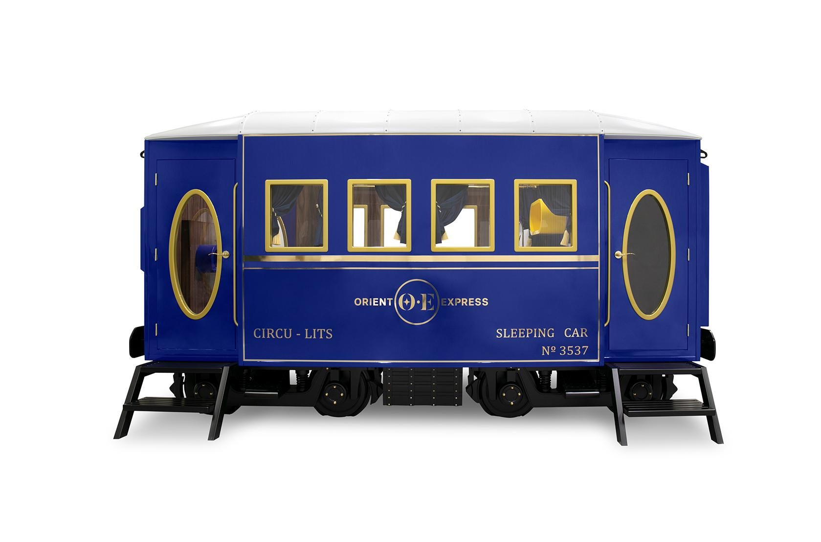 Orient-Express bed is a sleeping car exclusively designed somewhere between a dream and magic. In collaboration with Orient-Express, this luxury kids bed was based on the idea that the simple things in life can become great moments of luxury and