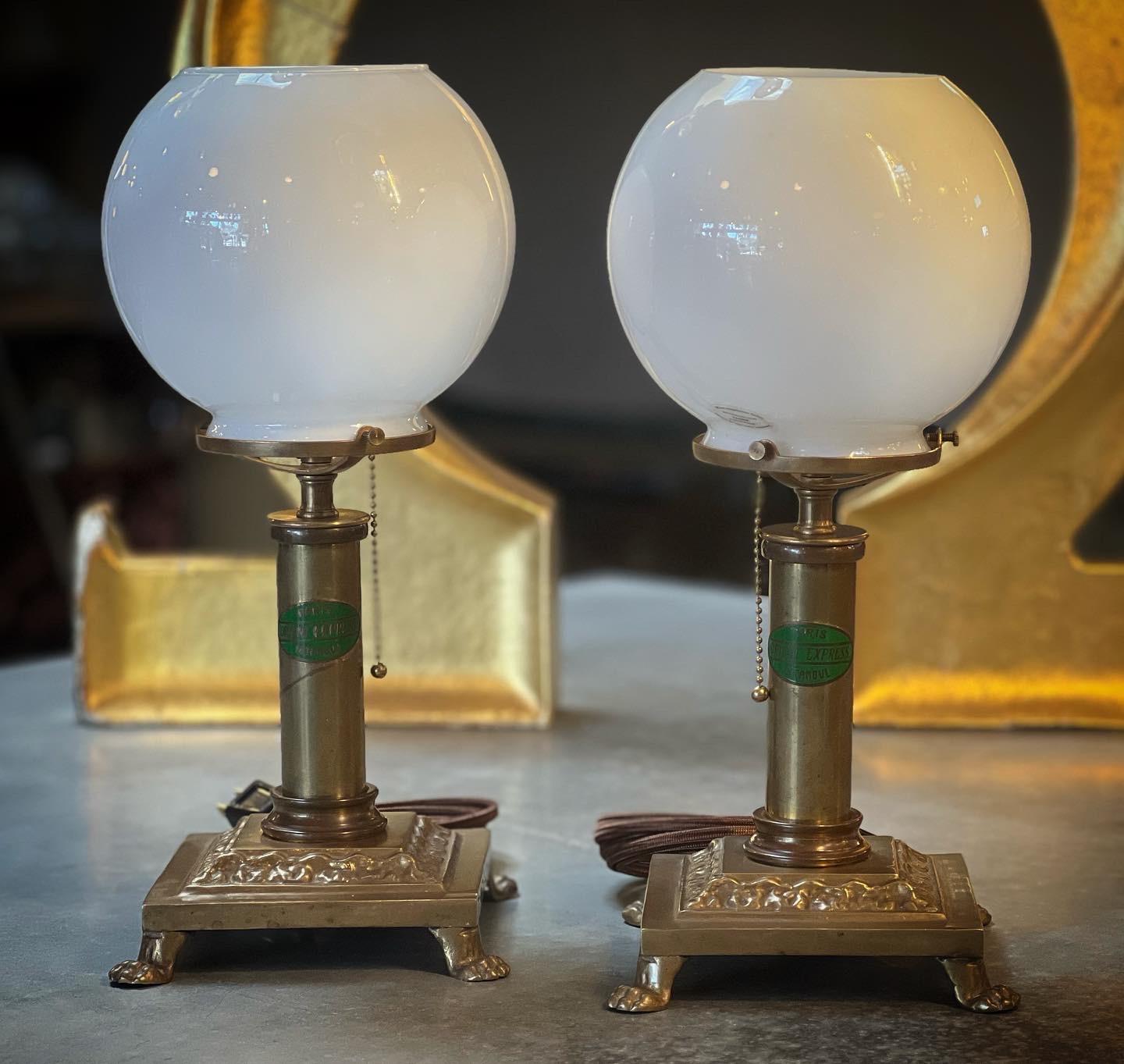 Orient Express table lamps/ Modified In Good Condition For Sale In Berkeley, CA