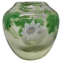 Orient & Flume Passion Flower Art Glass Vase By B Sillars