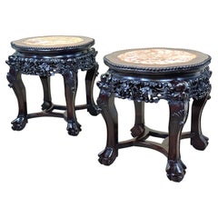 Antique Oriental 19th Century Pair Of Coffee Tables