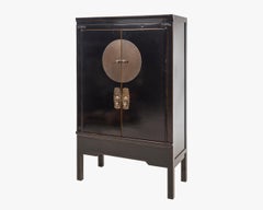 Oriental Art Deco Style Cabinet in Dark Elm