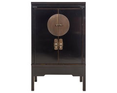 Oriental Art Deco Style Cabinet in Dark Elm
