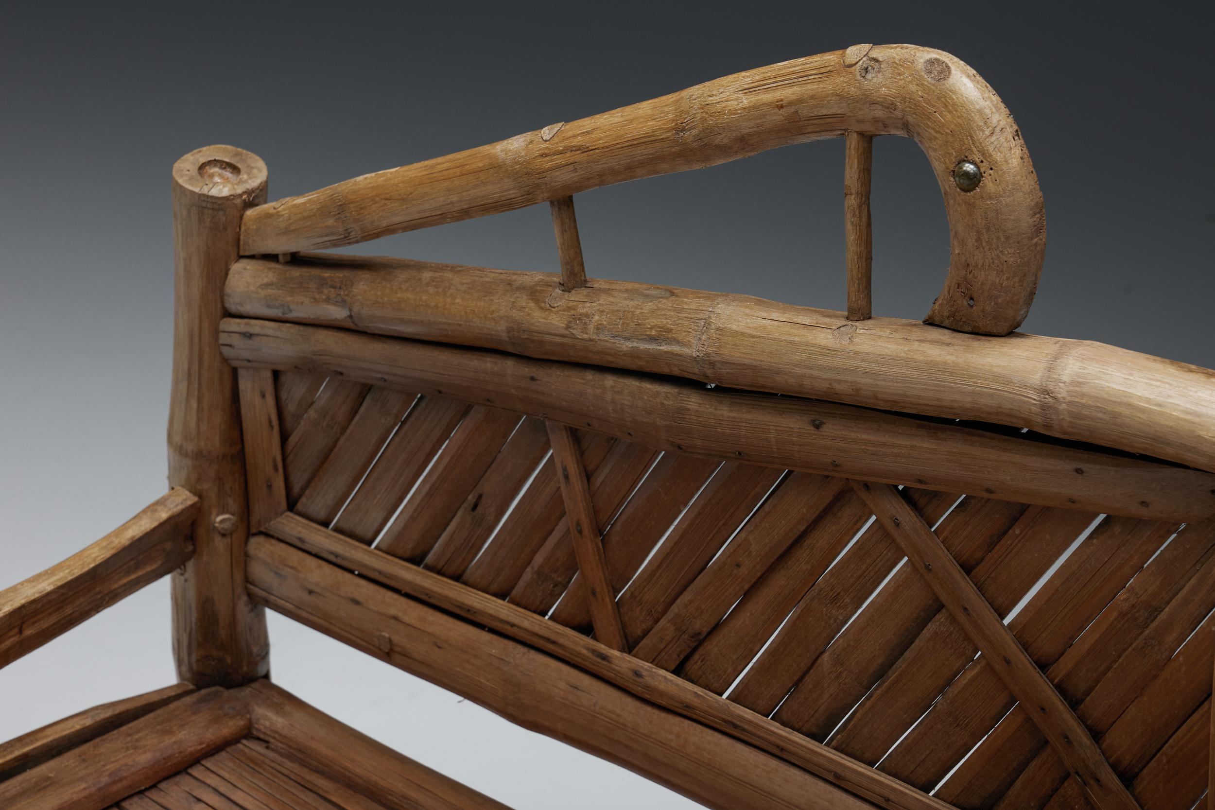 Oriental Bamboo Sofa-Bed, 20th Century For Sale 3