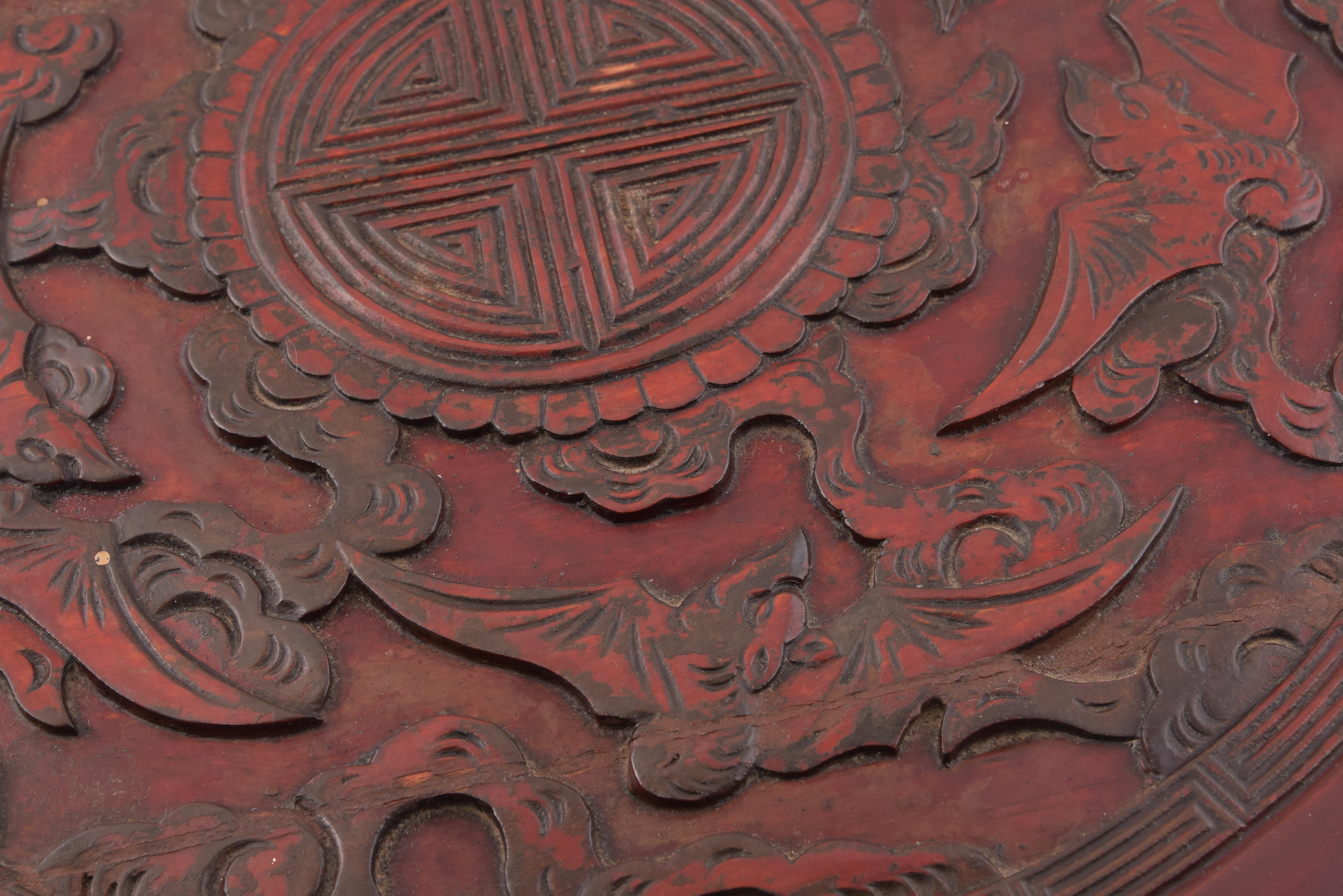 Oriental basket or box. Carved and lacquered wood, etc. Around 1950, p China. In Good Condition For Sale In Madrid, ES