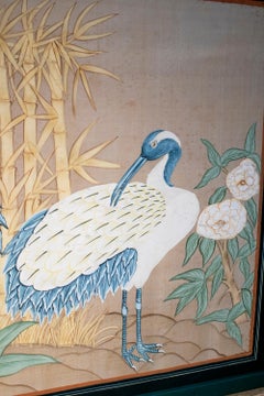 Oriental Bird Scene Painting on Silk