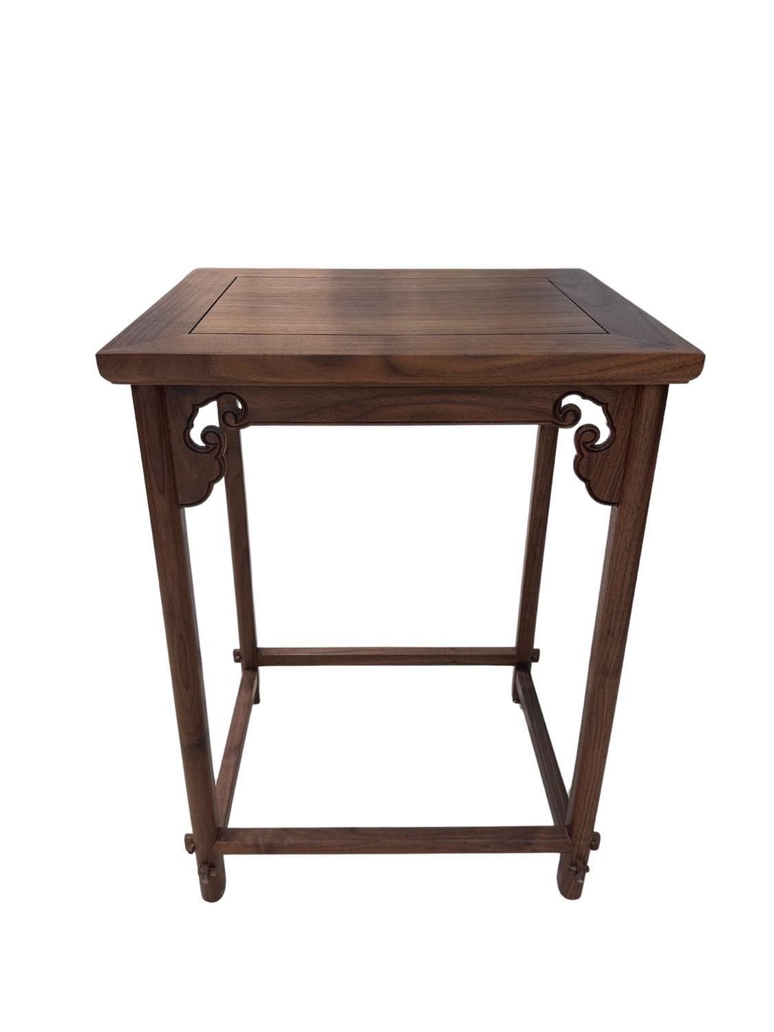 Mesa Auxiliar Oriental de Madera de Nogal Negro Chino en venta