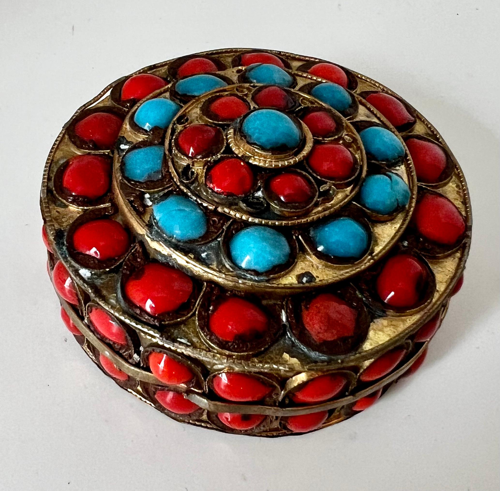 Hand-Crafted Oriental Brass Bead Stash or 420 Box For Sale