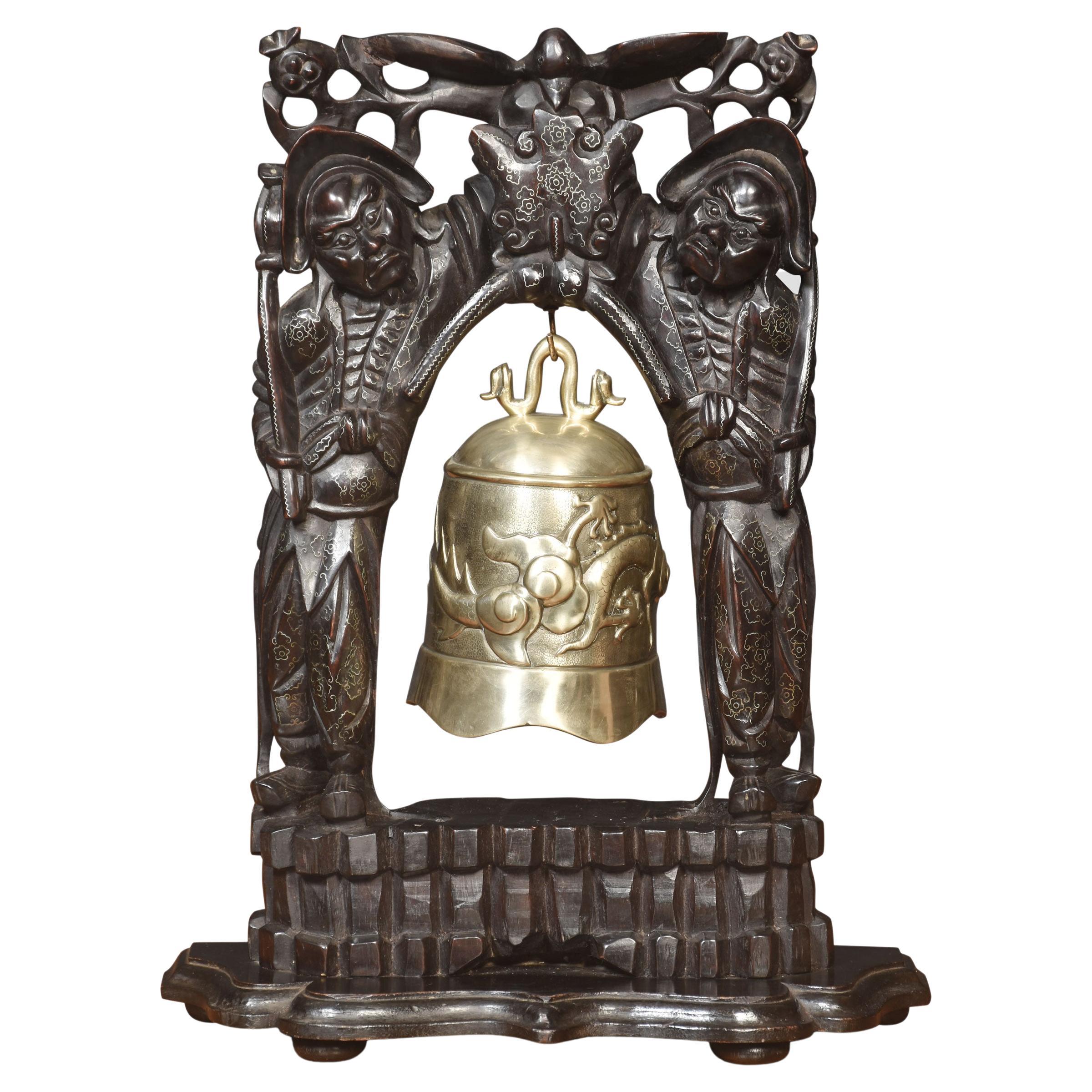Oriental brass temple bell For Sale