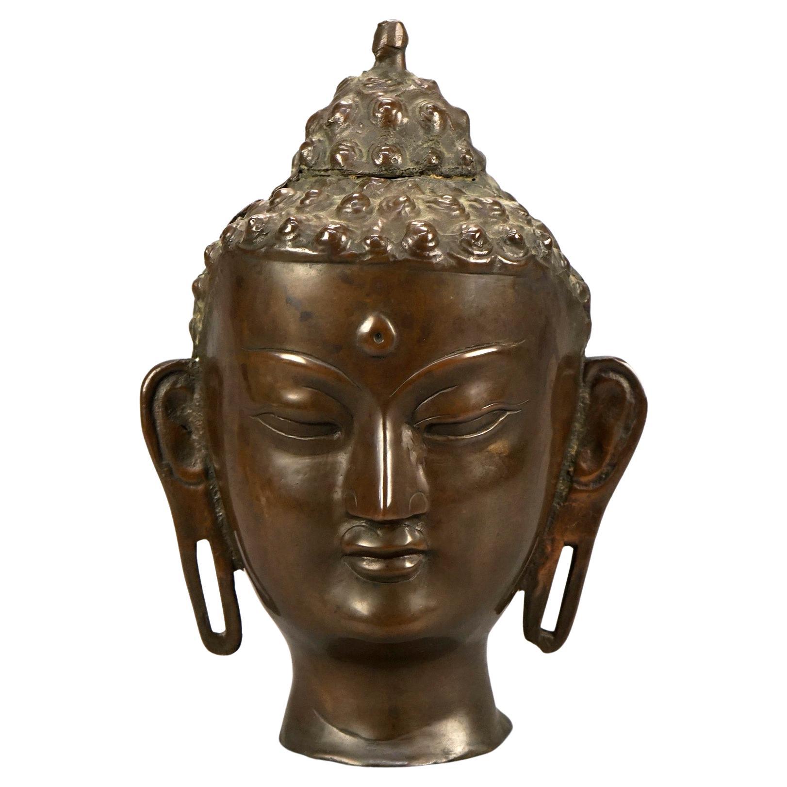 Oriental Bronze Sculpture Shiva Bust, 20th C For Sale