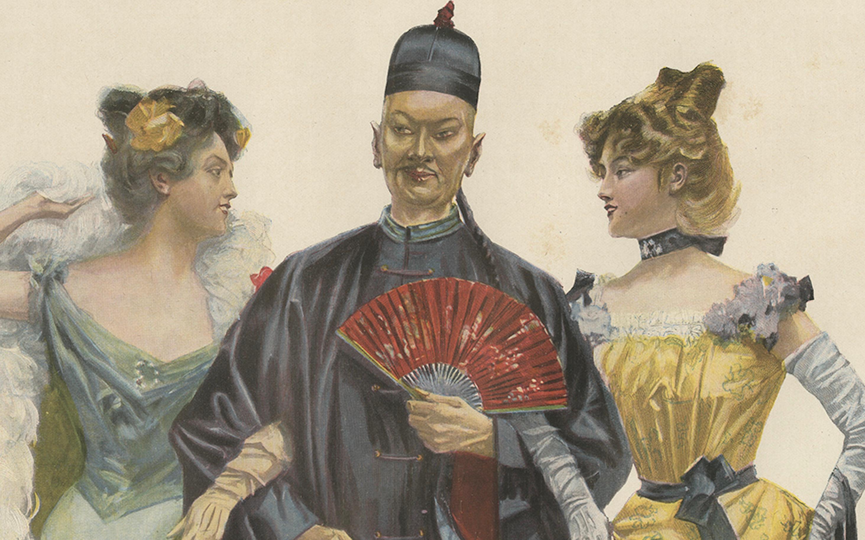 Oriental Carnival Costume Scene – “Faschingsfreuden” by Edward Cucuel, c. 1900 In Good Condition For Sale In Langweer, NL