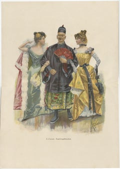 Oriental Carnival Costume Scene – “Faschingsfreuden” by Edward Cucuel, c. 1900