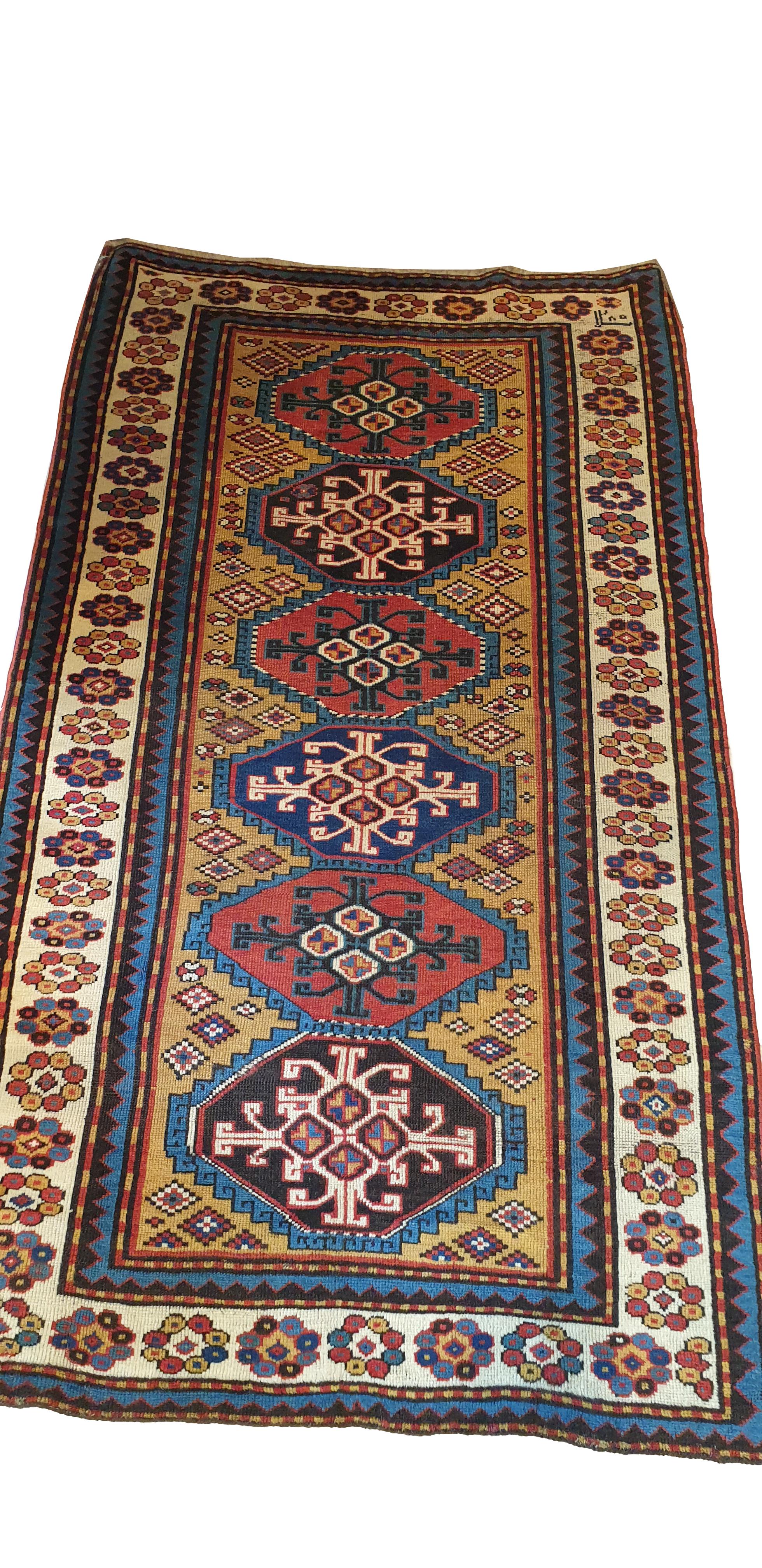 Central Asian 638 - Oriental Carpet, 19th Century, kazak For Sale
