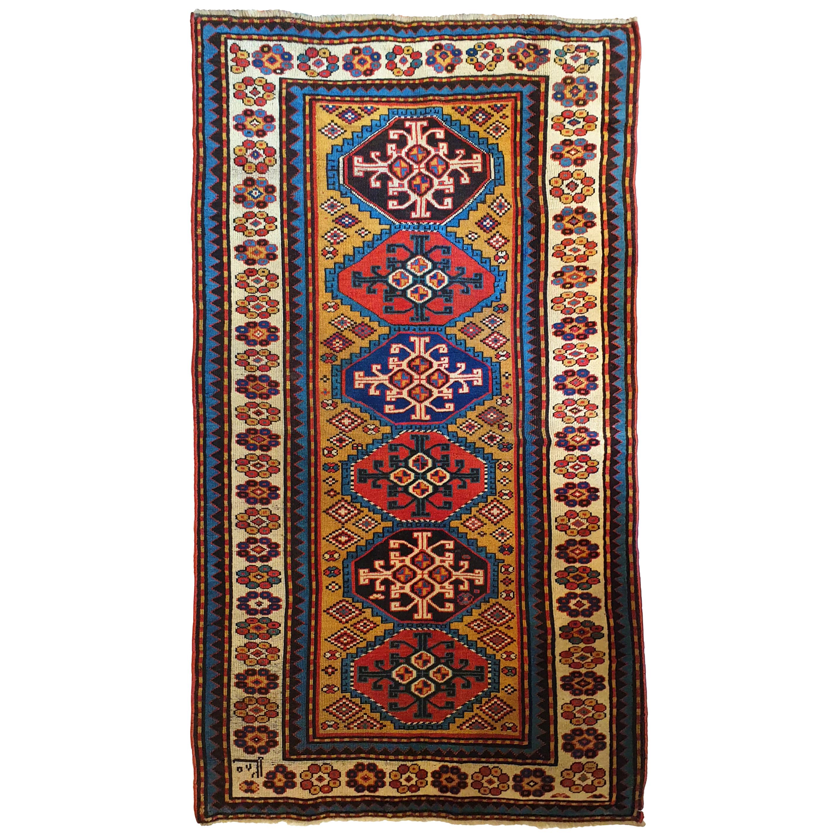 638 - Oriental Carpet, 19th Century, kazak For Sale