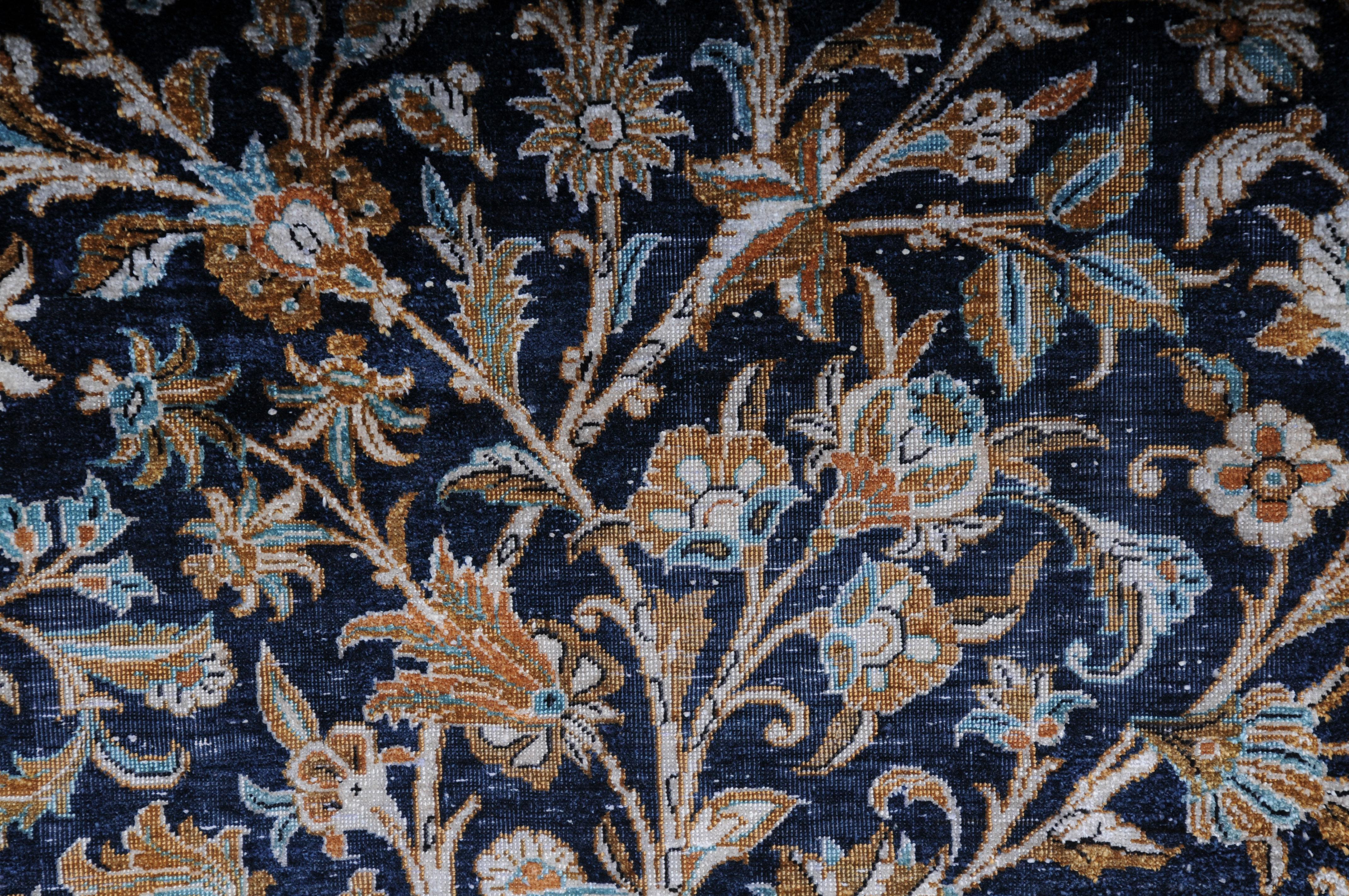 Unknown Oriental carpet/bridge silk paradise garden 20th century For Sale