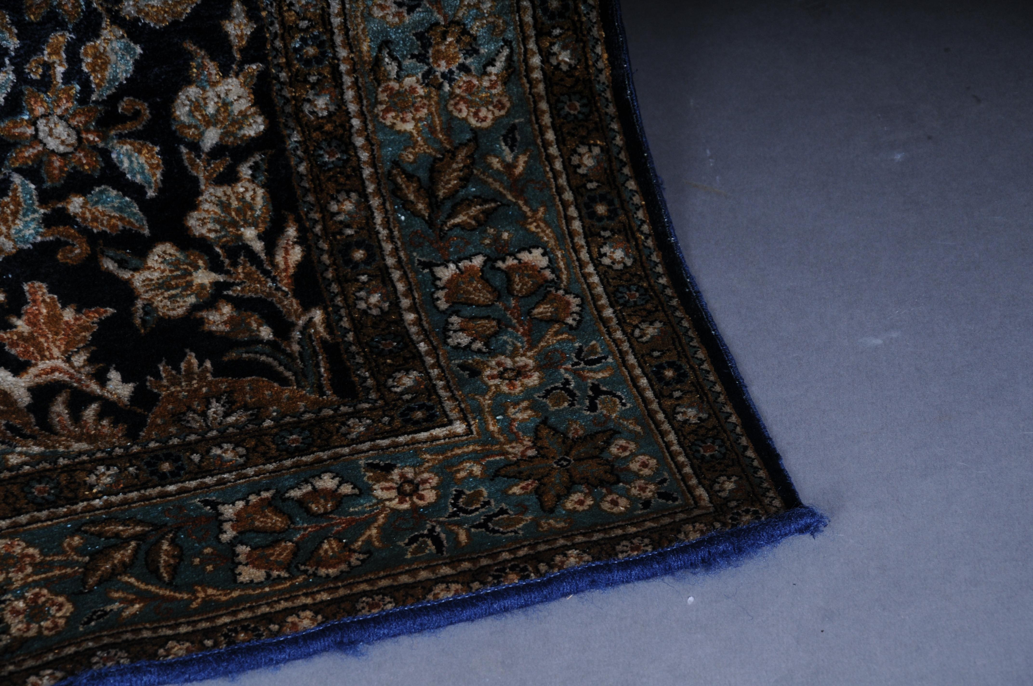 Silk Oriental carpet/bridge silk paradise garden 20th century For Sale