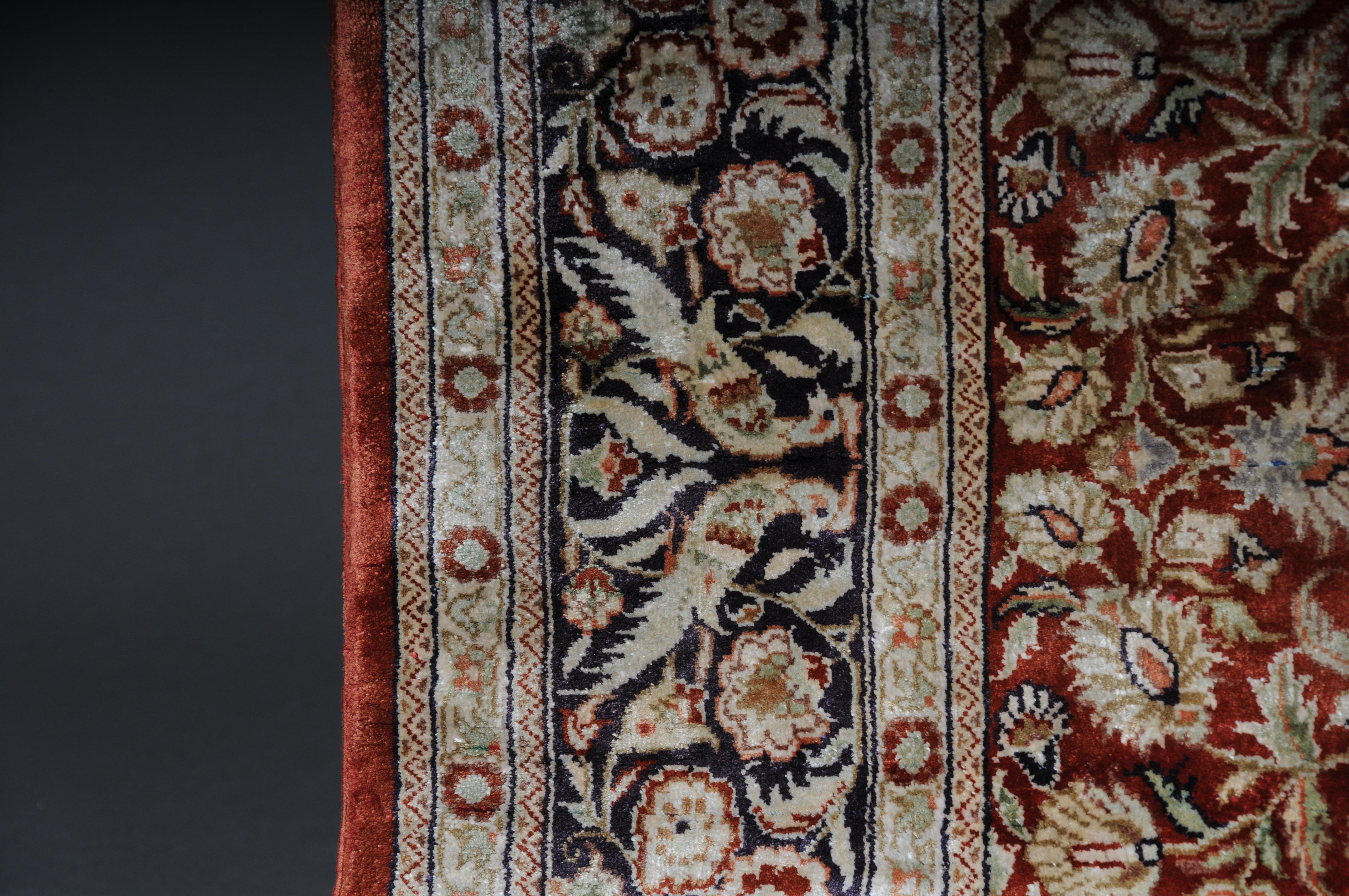 Silk Oriental carpet/china bridge silk 20th century For Sale