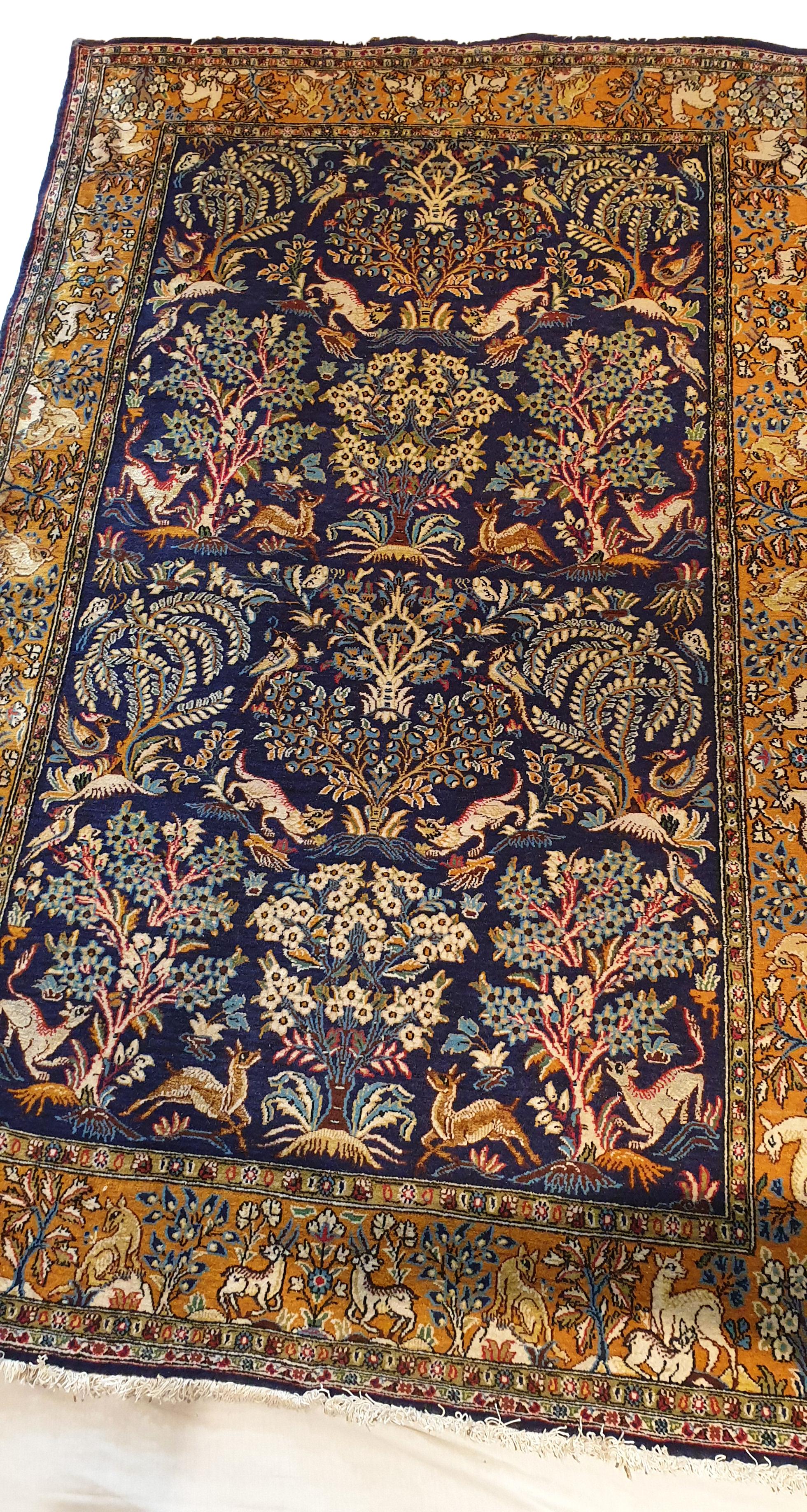 Rustic Oriental Carpet, Handwoven 19th Century