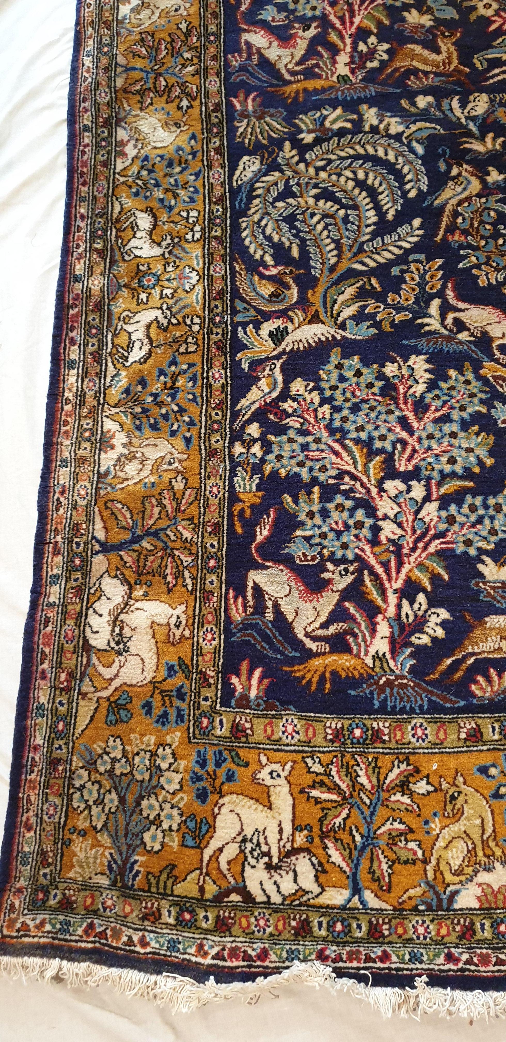 Hand-Knotted Oriental Carpet, Handwoven 19th Century