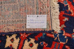 Hand-Knotted Wool Oriental Carpet Runner, Geometric Design, 1930