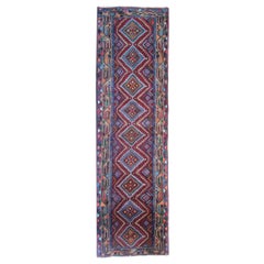 Oriental Carpet Vintage Red Wool Runner Rug Long Handwoven