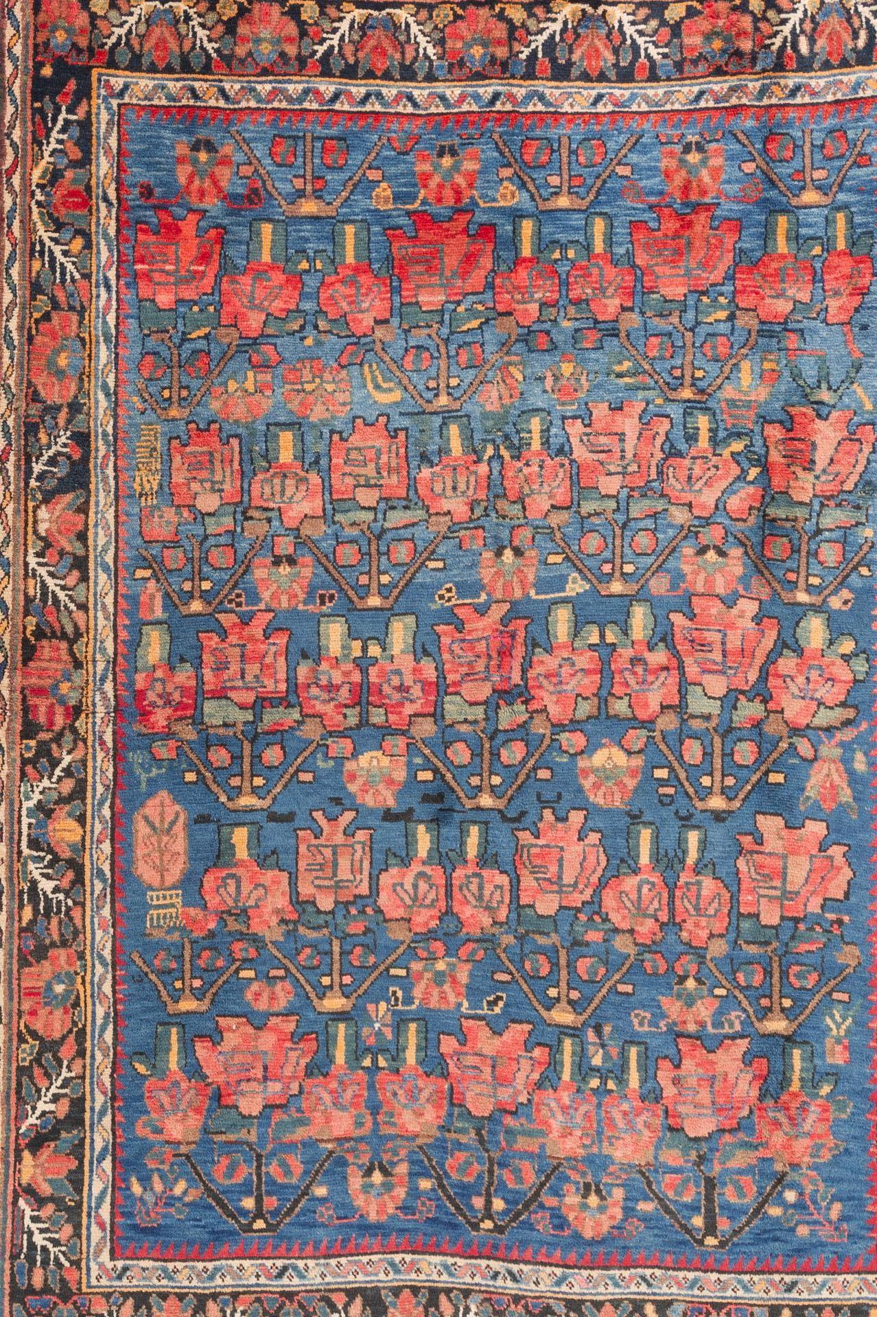 Hand-Knotted Oriental Carpet With Roses For Sale