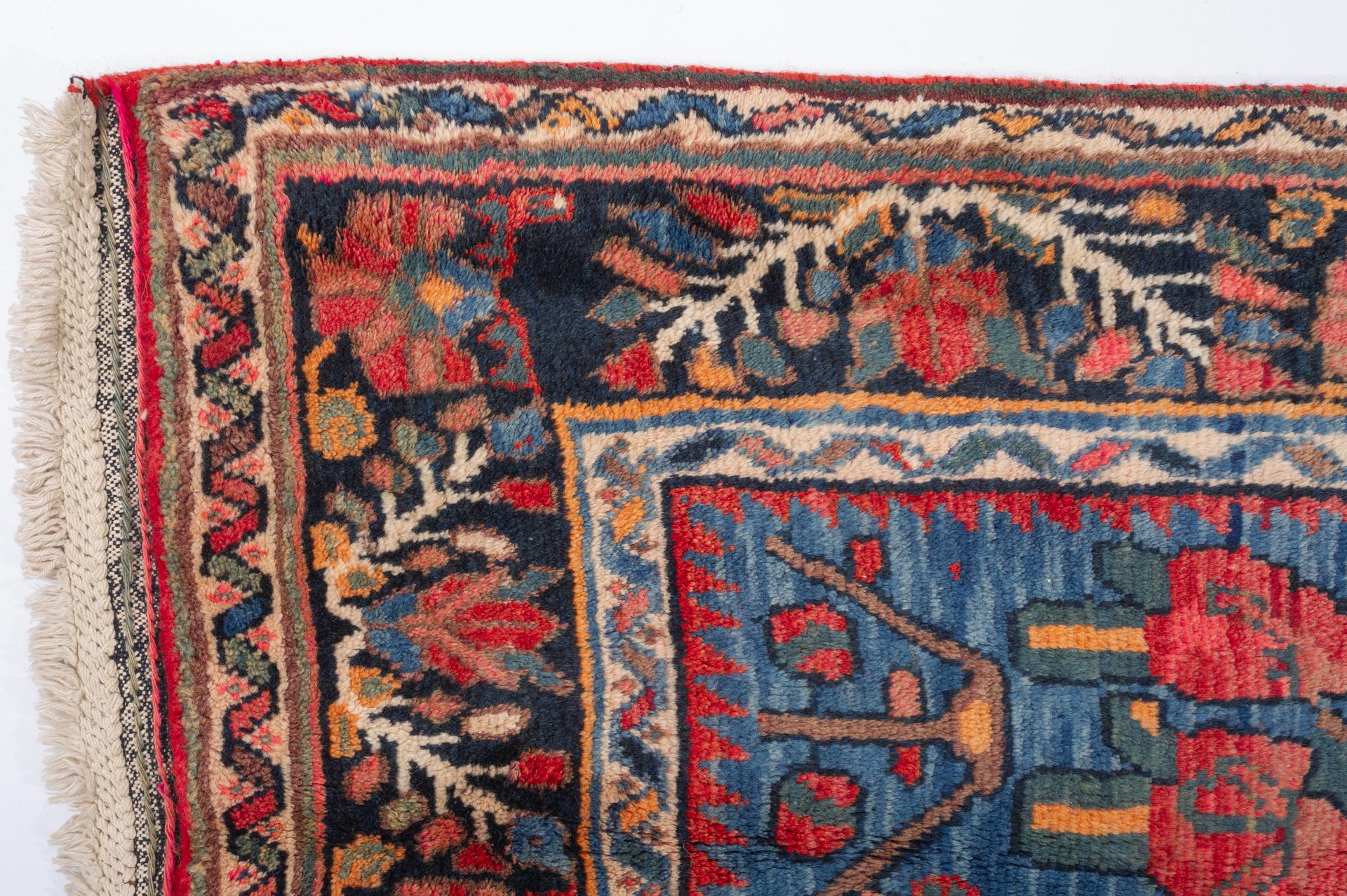 Wool Oriental Carpet With Roses For Sale