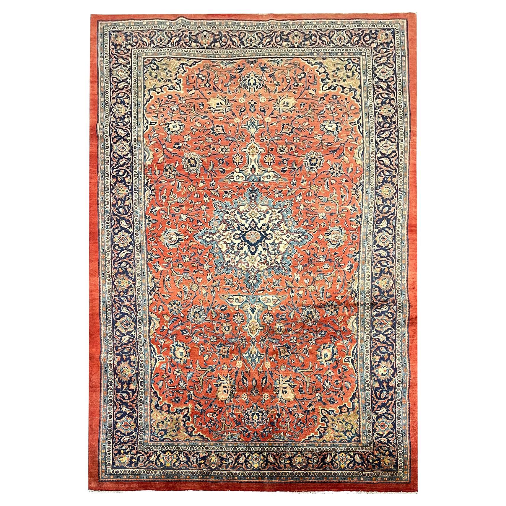 Orientalischer Teppich, Rost, große Vintage-Wollteppiche, zum Verkauf