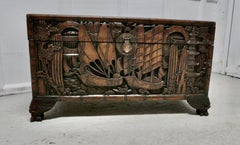 Oriental Carved Camphor Wood Chest